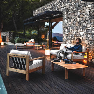 Silla de Jardín con Estructura de Madera Maciza de Teca, Cojín de Espuma, Resistente para Uso en Exteriores - Product Image 5