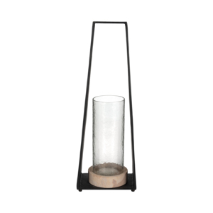 Porte-bougie Hurricane en métal et marbre, chandelier moderne pour centre de table ou accent d'entrée - Product Image 1