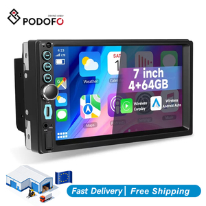 วิทยุติดรถยนต์ Podofo 7 นิ้ว 4+64GB รองรับ CarPlay และ Android Auto หน้าจอสัมผัส พร้อม GPS WiFi FM RDS จอแสดงผลบนแผงหน้าปัด - Product Image 1