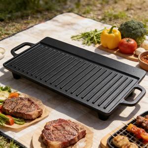 Poêle à griller réversible antiadhésive double face en fonte COOKWIN avec poignées - Product Image 4