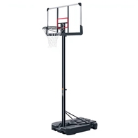 Système de basketball portable d'extérieur réglable en hauteur avec panneau arrière en verre trempé de 44 pouces personnalisable