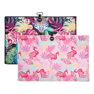 Serviette de golf en microfibre gaufrée à séchage rapide et absorbante avec mousqueton, logo personnalisé, motif palmier tropical, pour sac de golf, grand format, OEM - Product Image 5