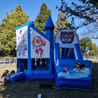 Château gonflable géant d'extérieur avec toboggan, structure gonflable commerciale pour enfants, château gonflable avec souffleur d'air