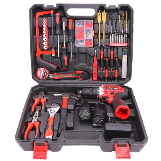 Power Toll Set 108 components 12V/21V Lithium Electric Drill Set tools box Hotsell China Factory Cheap Price Best Quality