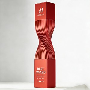 รางวัลเรซิ่นทรงกระบอกดีไซน์ใหม่ สีโรสโกลด์ รางวัลที่ระลึกแบบกำหนดเองสำหรับพิธีประจำปีของบริษัท - Product Image 2