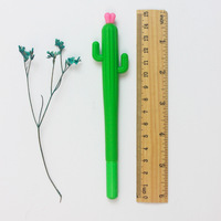 Stylo bille en gel Cactus 0,5 mm en gros, encre noire, style japonais, en plastique, pour l'école et le bureau, accepte le logo personnalisé