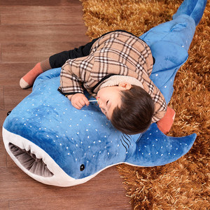 Almohada de Peluche Gigante de Tiburón Ballena Azul, Peluche de Tiburón Ballena con Manchas, Cojín Largo para Dormir, Venta al por Mayor de Fábrica, OEM, Personalizado - Product Image 5