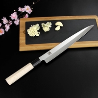 Hezhen couteau manche en bois japonais, Deba couteau professionnel pour Sushi au saumon, en acier 4CR13 couteaux Sashimi