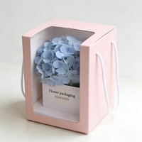 Emballage de fleurs en gros avec poignée, boîtes à fleurs transparentes, bouquet, boîte cadeau pour la fête des mères, la Saint-Valentin