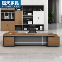 Bureau de direction moderne XTLBZ-066 en mélamine avec bordure intégrale, luxe, extensible, excellent rapport qualité-prix