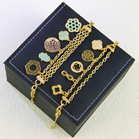Bracelet en zircon plaqué or 21 carats de style à la mode Bracelet en pierre arabe avec chaîne à maillons pour femmes