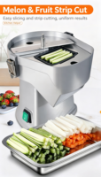 Cortadora de Verduras Eléctrica Comercial FC-200QX, Máquina Pequeña para Rebanar, Cortar en Cubos y Triturar, Ideal para Rábanos