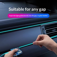 Vente directe d'usine, éclairage ambiant intérieur de voiture universel multicolores à fibres optiques LED avec contrôle par application
