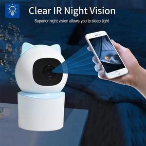 Caméra de sécurité intérieure avec application téléphonique, connexion Wi-Fi 2,4 GHz, 1080P HD, détection humaine et animale en temps réel, alerte, couverture à 360°, panoramique/inclinaison - Product Image 4