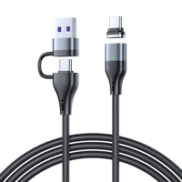 Cable de Carga Rápida Magnético 3 en 1 USB-C PD de 240W con Cubierta de Nailon Trenzado para iPhone 17/16/15, Cámara, Auto y Computadora