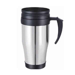 Stainless Steel Car Mug 450ml <b>Plastic</b> Exterior Steel Interior Insulated Paper Insert Leak-Proof 6-12 Hours Thermal Insulation - Product Image 1