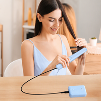 Pelurus Rambut Portabel Mini USB Tipe C Alat Penata Rambut Keramik Pemanas Cepat Ringan untuk Perjalanan 5V 2A