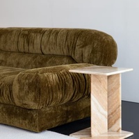 Vente directe usine – Canapé nuage vert olive à faible saturation, style médiéval, plissé, en forme d'arc, personnalisable