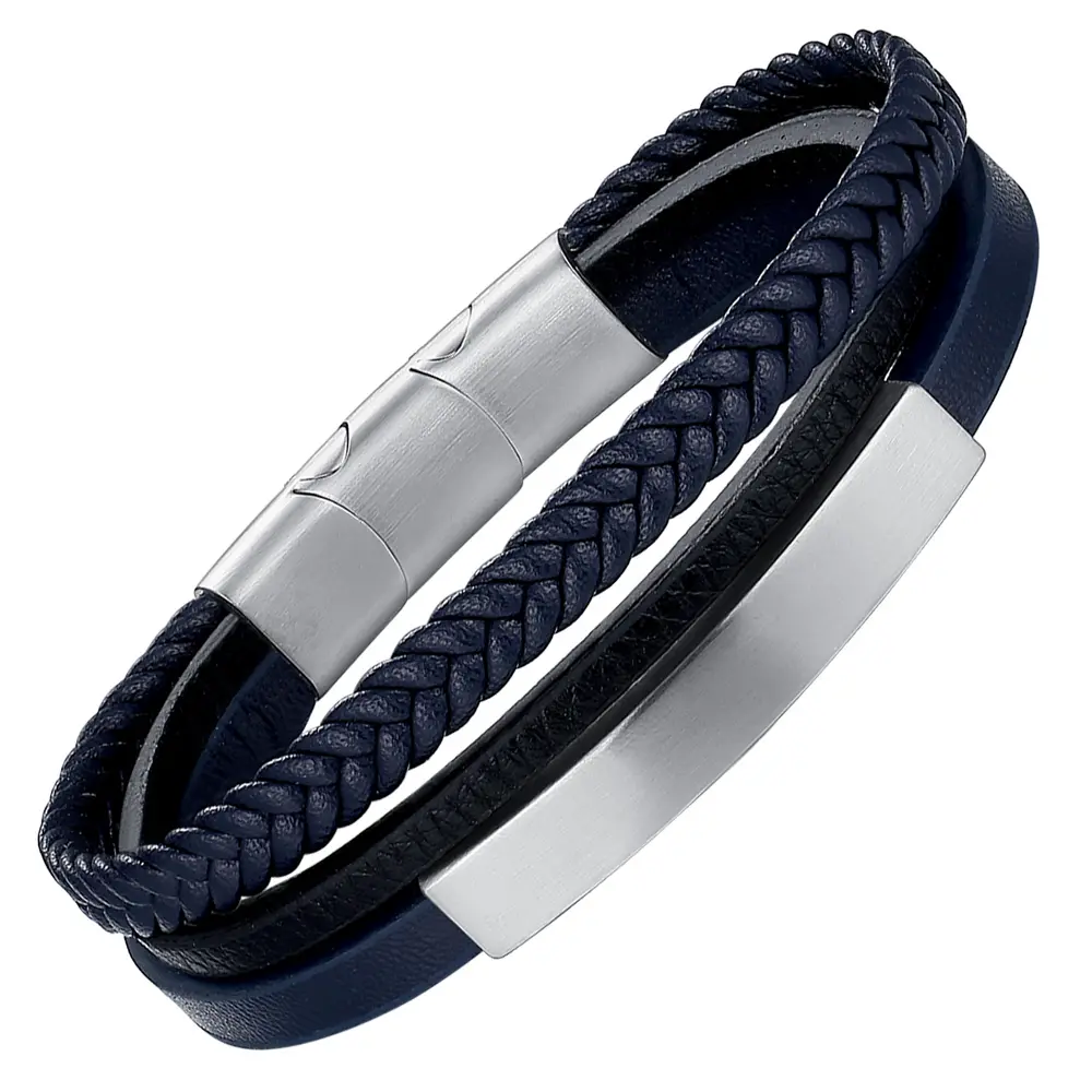 Bracelet fermoir magnétique redimensionnable, nouveau, bijou en cuir personnalisé gravé plusieurs couches