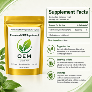 ผงผลึก MSM บริสุทธิ์ 99% อาหารเสริมสุขภาพ ผงผลึก MSM เสริมสารอาหาร - Product Image 3