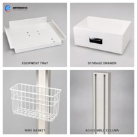 Chariot médical HFCWO avec tiroir, panier métallique et roulettes verrouillables pour physiothérapie, idéal pour les salles d'hôpital (vente en gros)