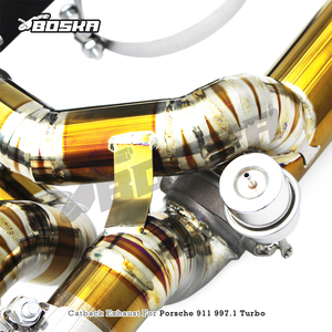 Échappement Catback de Luxe Personnalisé pour Porsche 911 997.1 Turbo 3.6T 2004-2007 Boska Racing en Titane Poli Miroir avec Valve - Product Image 3