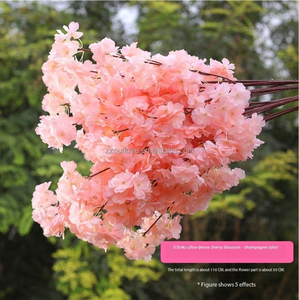 Rami di <span class=keywords><strong>Fiori</strong></span> di Ciliegio Artificiali Fai-da-Te <span class=keywords><strong>con</strong></span> Foglie per Decorazioni Matrimoniali - Product Image 2