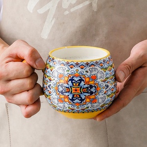 Boccali in ceramica stile bohémien di fabbrica XINGYE in <span class=keywords><strong>porcellana</strong></span> colorata con fiori dipinti <span class=keywords><strong>a</strong></span> <span class=keywords><strong>mano</strong></span> <span class=keywords><strong>tazze</strong></span> Boho - Product Image 2