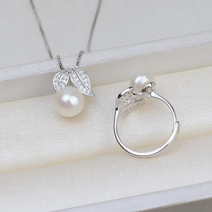 S925 Silver Leaf Pendant Earring Women's 8-9 <b>Set</b> <b>Pearl</b> Hollow Holder DIY Accessory 1826 Fine Jewelry <b>Set</b> - Product Image 4