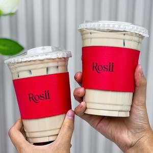 Funda de Papel para Vasos de Café con Impresión Personalizada de su Logotipo, Funda de Papel Roja y Verde con Tapa - Product Image 5