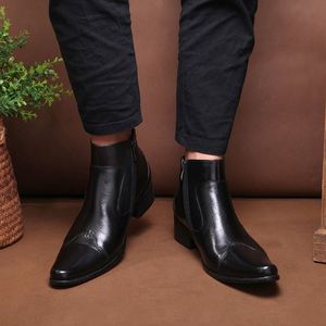 Bottes pour hommes, tailles 37-44 disponibles, cuir véritable, chaussures d'hiver de haute qualité - Product Image 2