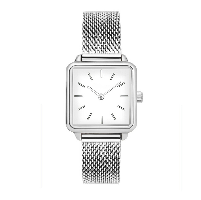 High Quality Women's Quartz Watches Luxury Steel Design Dial Display Waterproof Square Alloy Watch