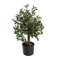Arbre d'olivier artificiel réaliste en gros avec fruits noirs, 1,5, 1,8, 2,1 m, plante artificielle en pot pour décoration intérieure et extérieure, maison et jardin