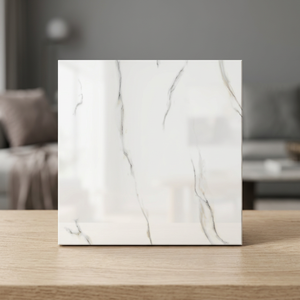 กระเบื้องพอร์ซเลนขัดเงา Arctic Crystal ขนาด 60x60 ซม. ลายหินอ่อนคาร์ราร่าสีขาว สำหรับปูพื้นภายใน - Product Image 5