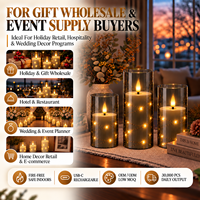 Bougies Pilier LED Sans Flamme en Plastique, Lumières Féeriques Rechargeables avec Télécommande et Minuteur, Flamme Réaliste pour Mariage et Noël