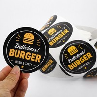 Autocollant personnalisé à bords festonnés, étiquette imperméable pour gobelets de boissons, café, emballage de crème glacée, décalcomanie de logo pour café et boutique