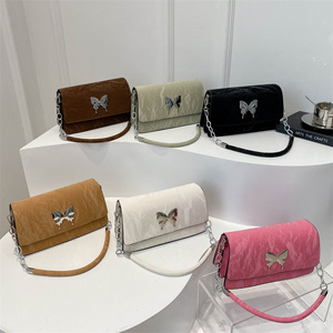 Bolsos de Mano de Piel Sintética PU para Mujer, con Elemento de Mariposa, Bolsos de Hombro con Forro de PU, Nueva Moda - Product Image 1