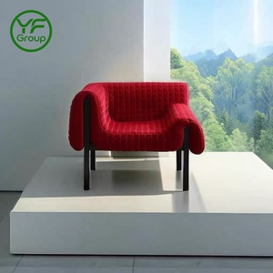 Fauteuil de salon en velours matelassé, couleur personnalisée, structure métallique, fauteuil individuel, mobilier de maison pour salon, vente en gros d'usine - Product Image 5