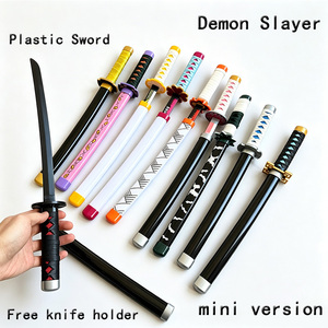 Épée courte en plastique Anime <span class=keywords><strong>Demon</strong></span> <span class=keywords><strong>Slayer</strong></span> Kokushibo Zenitsu Agatsuma 43cm, accessoire de jeu de rôle pour enfants + porte-couteau <span class=keywords><strong>gratuit</strong></span> - Product Image 1