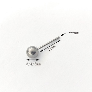 G23 <b>Titanium</b> Alloy Ball <b>Stud</b> Earrings Piercing Jewelry Personalized Exquisite Niche Thread Flat Base Ear Cartilage - Product Image 4