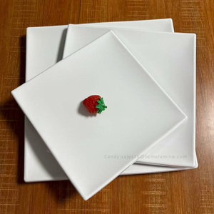 Grosir Pabrik Tiongkok piring makan melamin plastik tidak dapat pecah piring persegi melamin putih <span class=keywords><strong>Resin</strong></span> 100% - Product Image 1