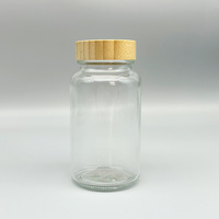 Pot en verre cosmétique vide de 250 ml, transparent, pour soins de la peau, avec couvercle à vis en plastique YMP