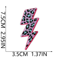 Patch brodé thermocollant style rétro américain, motifs léopard coloré et écaille de tortue lumineuse