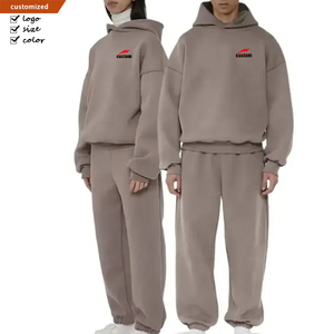 Survêtement personnalisé de qualité supérieure en molleton uni, décontracté, 100 % coton, coupe ample, avec <span class=keywords><strong>sweat</strong></span> à capuche oversize, modèle vierge - Product Image 1