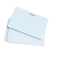 13.56MHz TAG 213 TAG 215 Puce Double Face Imprimable Rfid Smart Inkjet NFC PVC Blanc Carte Vierge Avec Trou