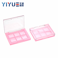 YIYUE Palette de maquillage transparente en plastique AS palette de fard à paupières vide 6 puits étui de palette de fard à paupières vide