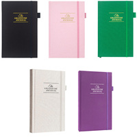 Journal d'autosoins en tissu de lin A5 personnalisé planificateur de bien-être quotidien sans date pour les femmes et les hommes pour pratiquer la pensée positive