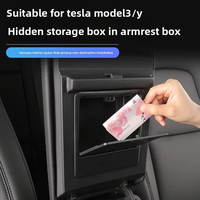 Boîte de rangement cachée imperméable en plastique avec 1 à 3 compartiments pour la console centrale de Tesla Model 3/Y, organiseur de voiture adaptable