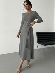 Fashion Autumn/<b>Spring</b>/Summer Casual <b>Women</b> Islamic 2026 Muslim Comfortable Modest Midi Natural Waist Breathable A-line <b>Dress</b> - Product Image 6