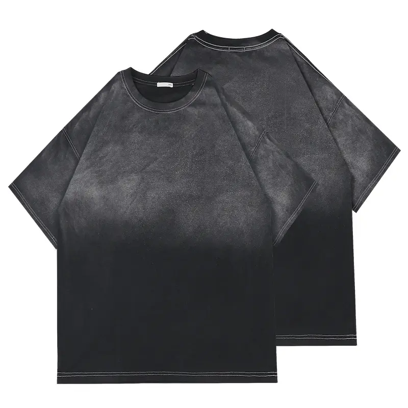 เสื้อยืดเรโทรผู้ชายไซส์ใหญ่ย้อนยุคเสื้อยืดวินเทจสีดำ M-2XL ซักได้ทรงหลวม